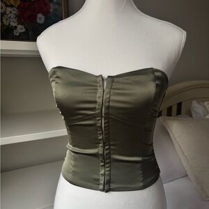 Sage Satin corset bustier
